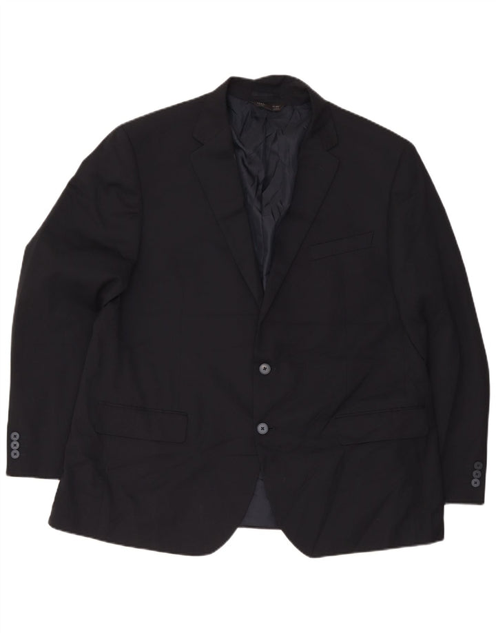 Мужской пиджак с 2 пуговицами Marks & Spencer UK 48 4XL Темно-синий полиэстер