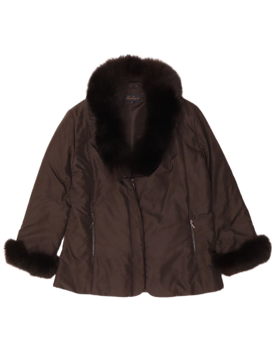 Женская утепленная куртка оверсайз Luisa Spagnoli UK 10, маленький коричневый полиэстер