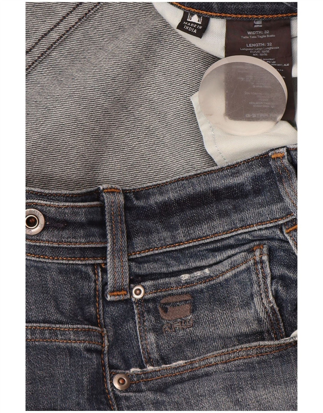 Мужские зауженные джинсы G-Star W32 L32 Темно-синие, хлопок