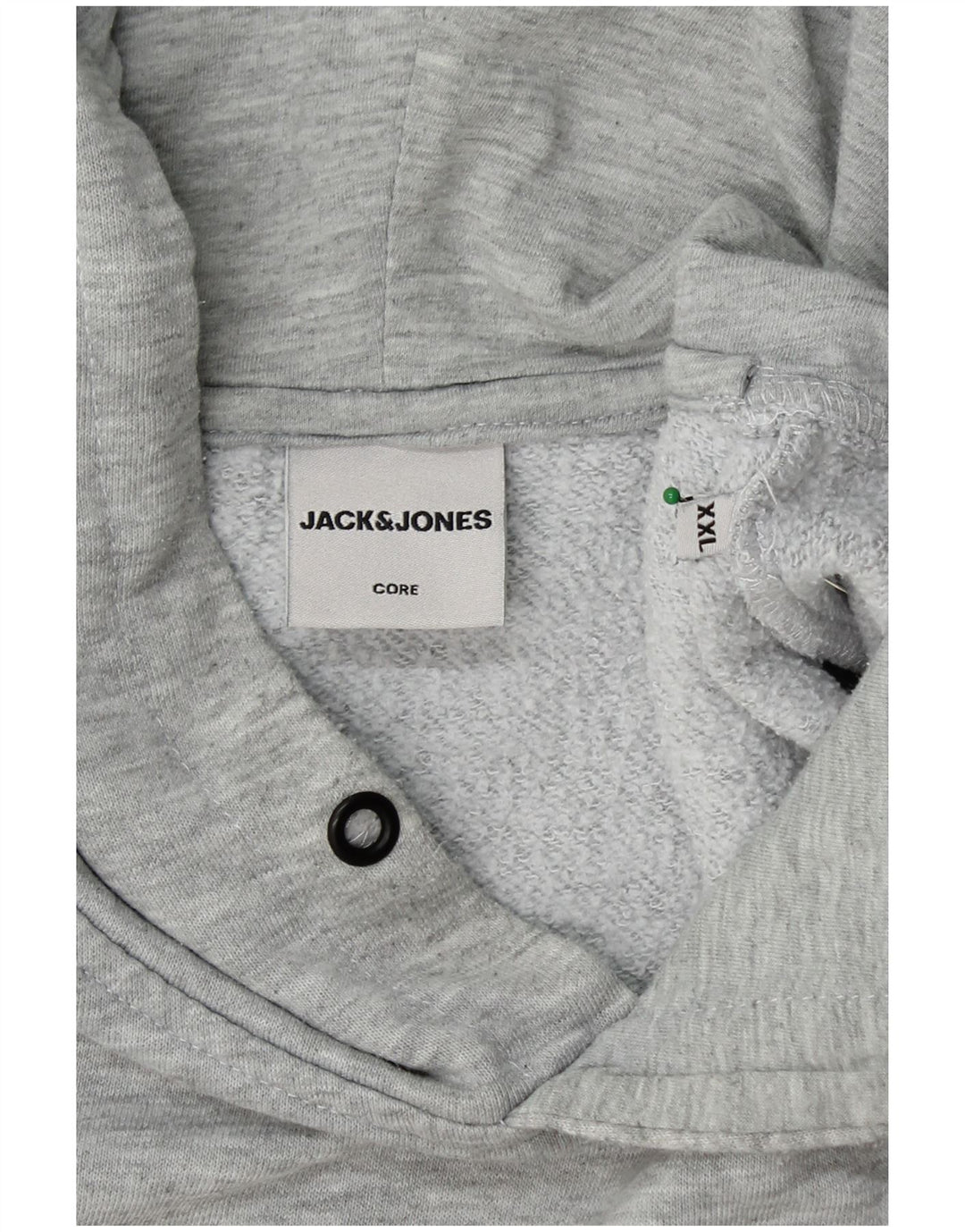 Мужской джемпер с капюшоном JACK & JONES с рисунком 2XL, серый полиэстер