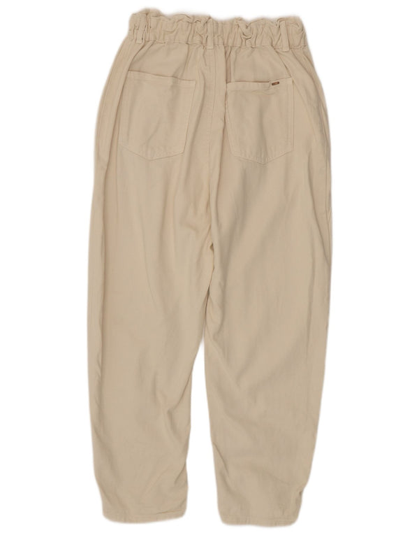 Zara Womens High Waist Tapered Jeans EU 40 Medium W30 L25 Beige Cotton