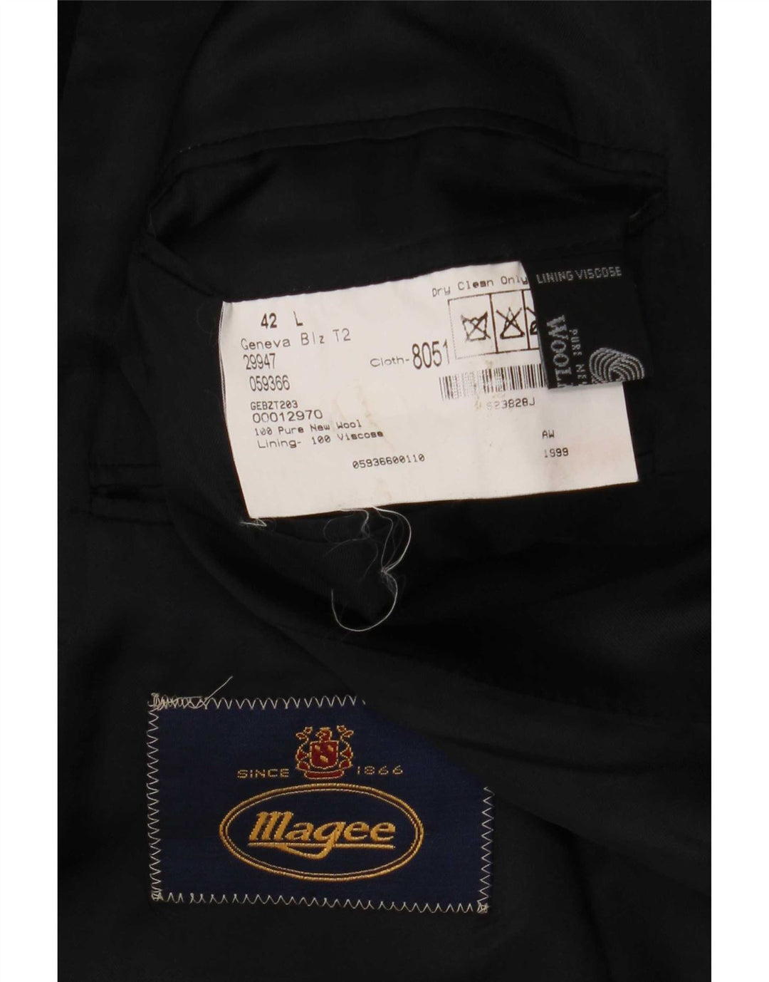 Мужской пиджак Magee с 2 пуговицами UK 42 XL, темно-синий, новая шерсть