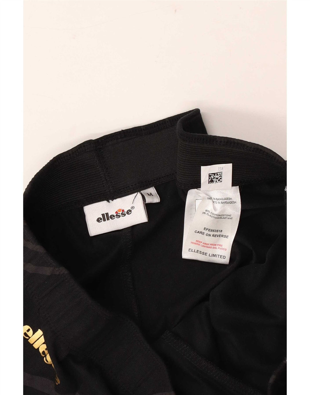 Женские леггинсы-капри Ellesse UK 12, средний черный, хлопок с геометрическим рисунком