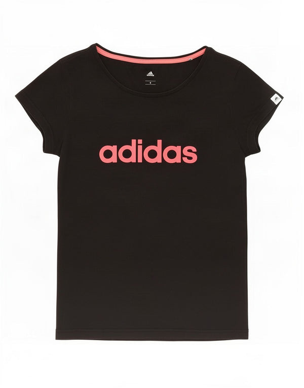 Женская футболка Adidas Climalite с рисунком Top UK 10, маленькая, черный хлопок