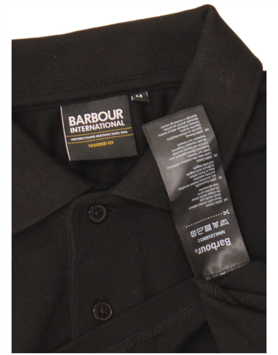 Мужская рубашка-поло Barbour среднего размера, черная, хлопок