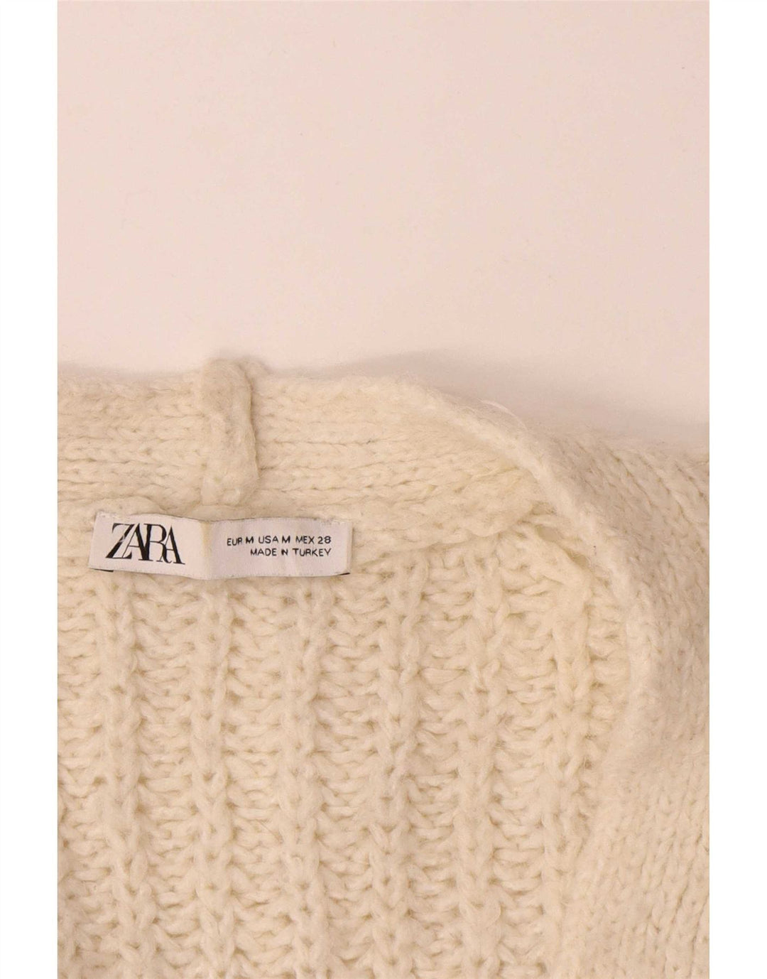 Женский свободный открытый кардиган Zara UK 14, средний бежевый акрил