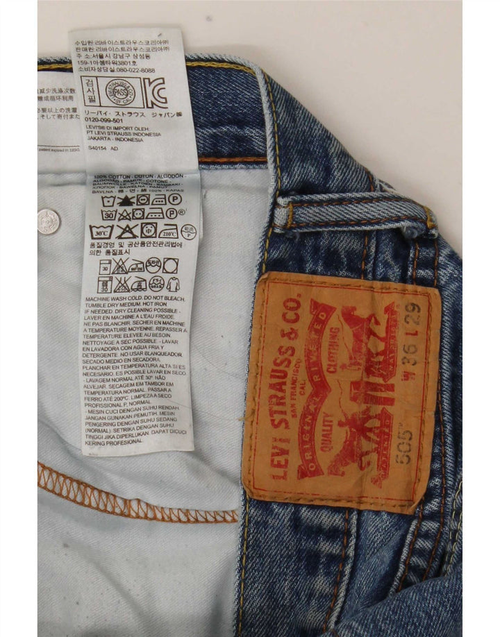 Мужские прямые джинсы Levi's 505 W36 L29 синие, хлопок