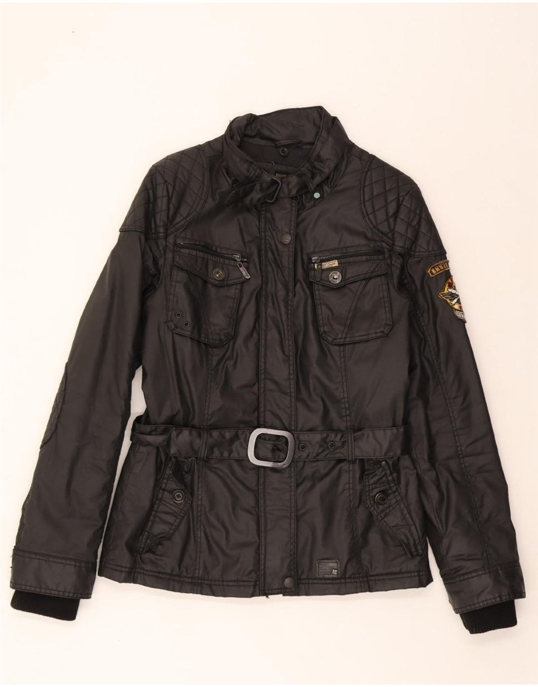 KHUJO Womens Windbreaker Jacket UK 18 XL Black Cotton Vintage KHUJO and Second-Hand KHUJO from Messina Hembry 
