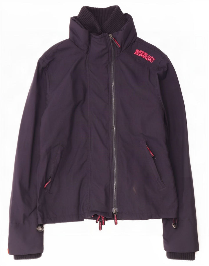 Женская дождевик Superdry UK 14, средний темно-синий, нейлон