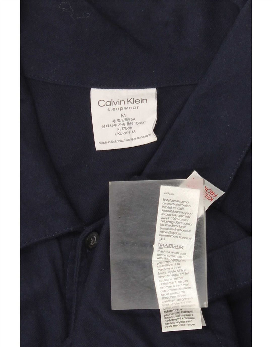 Мужская рубашка Calvin Klein среднего размера, темно-синяя, хлопковая