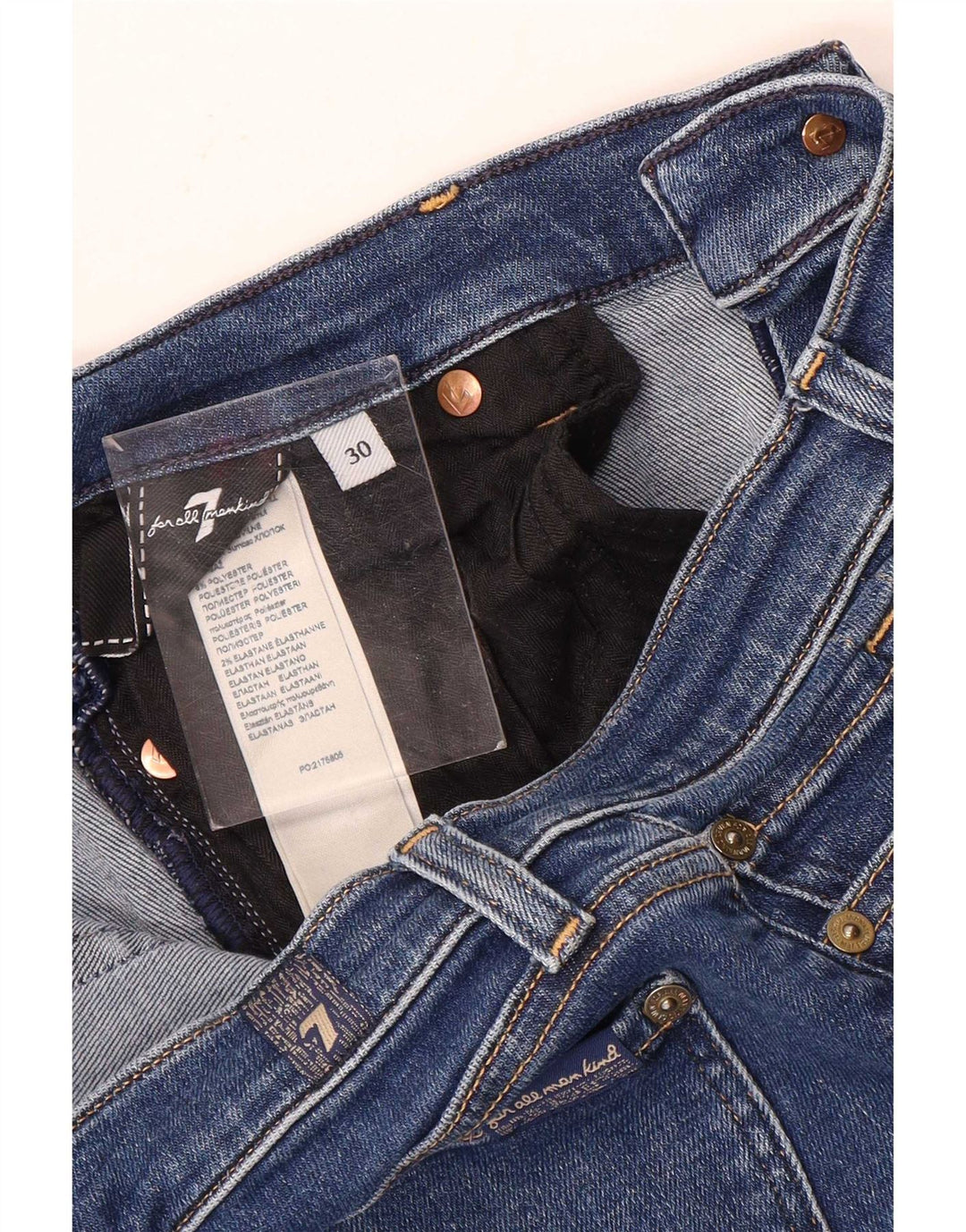 Женские джинсы скинни 7 For All Mankind W30 L30, синий полиэстер
