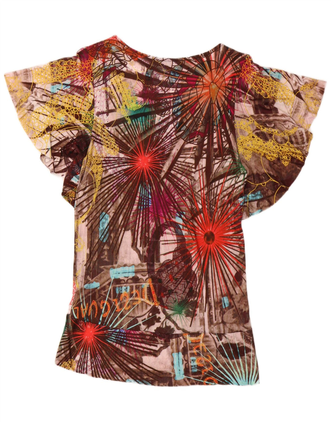 Женская блузка Desigual Top UK 18 XL Разноцветная лоскутная вискоза