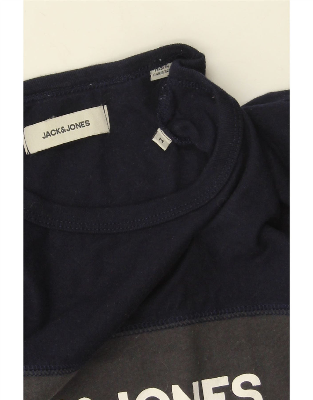 Мужская футболка с рисунком Jack & Jones, хлопковый топ среднего серого цвета с цветными блоками