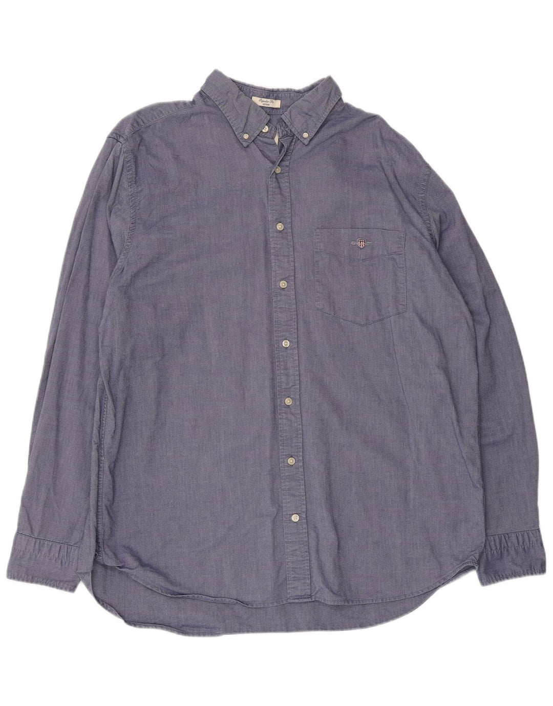 Мужская рубашка стандартного кроя Gant, размер 45/46, 2XL, синяя, хлопок