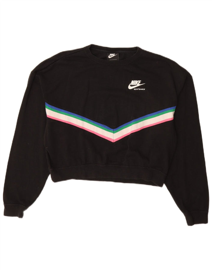 Женский свитер оверсайз с рисунком NIKE UK 10, маленький черный
