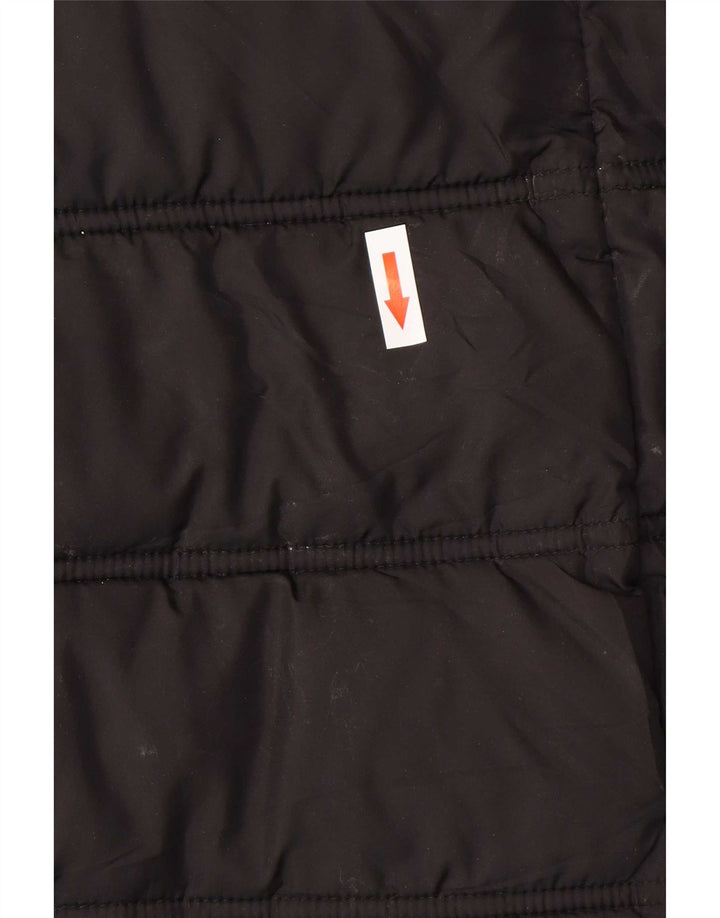Женское стеганое пальто с капюшоном Superdry UK 12, средний черный полиэстер