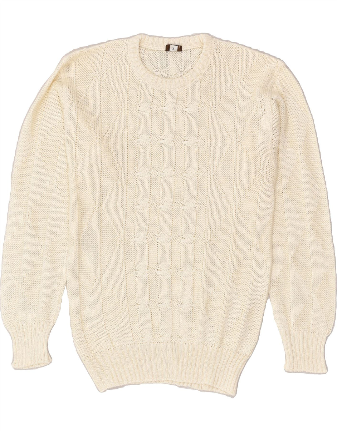 VINTAGE Womens Crew Neck Jumper Sweater IT 48 XL Beige | Vintage Vintage | Thrift | Second-Hand Vintage | Used Clothing | Messina Hembry 