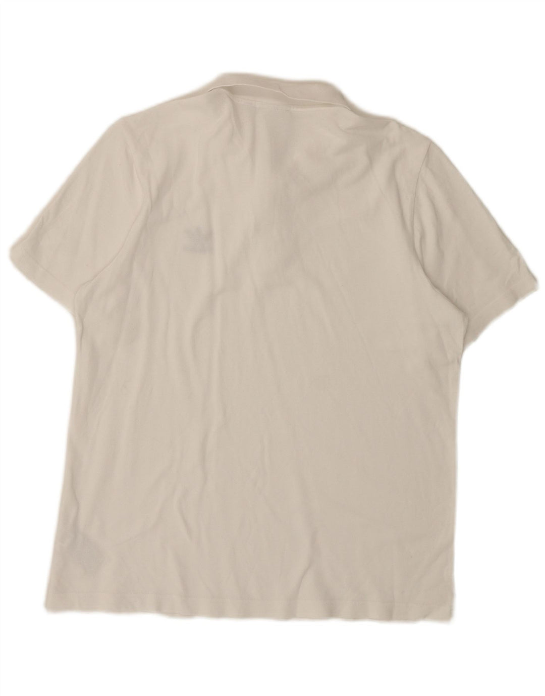 Мужская рубашка-поло ADIDAS из хлопка среднего размера белого цвета