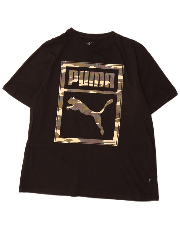 Мужская футболка с рисунком Puma XL, черный хлопок