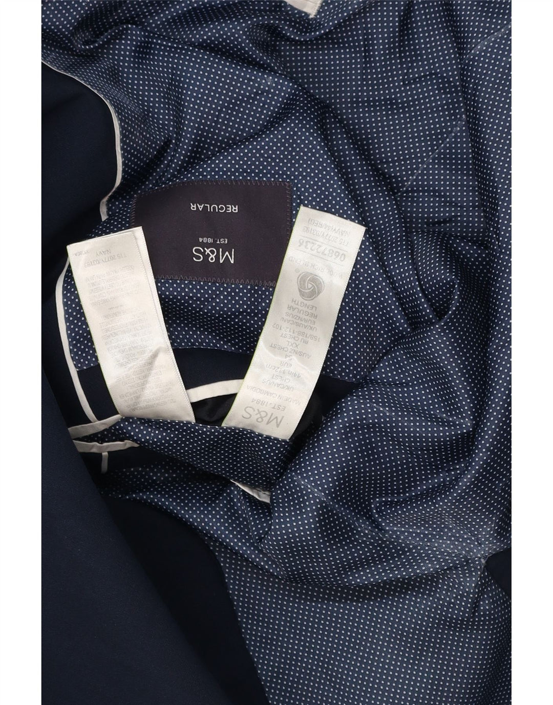 Мужской пиджак стандартного кроя с 2 пуговицами MARKS & SPENCER UK 44 XL темно-синий