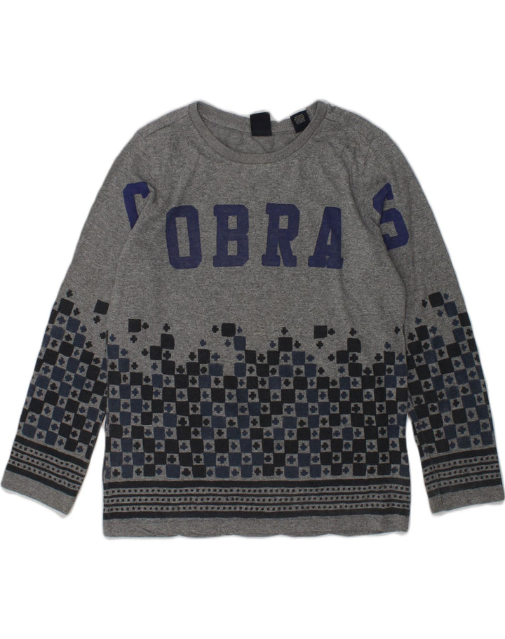 SCOTCH & SODA Girls Graphic Top Long Sleeve 5-6 Years Grey Geometric | Vintage Scotch & Soda | Thrift | Second-Hand Scotch & Soda | Used Clothing | Messina Hembry 