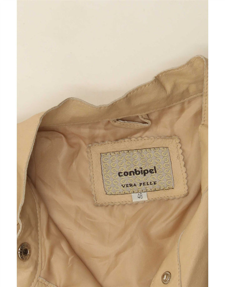 Женская кожаная куртка Conbipel IT 48 XL Бежевая