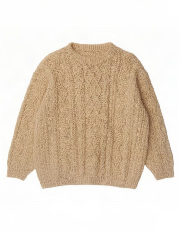 Винтажный мужской свитер с круглым вырезом 2XL Off White