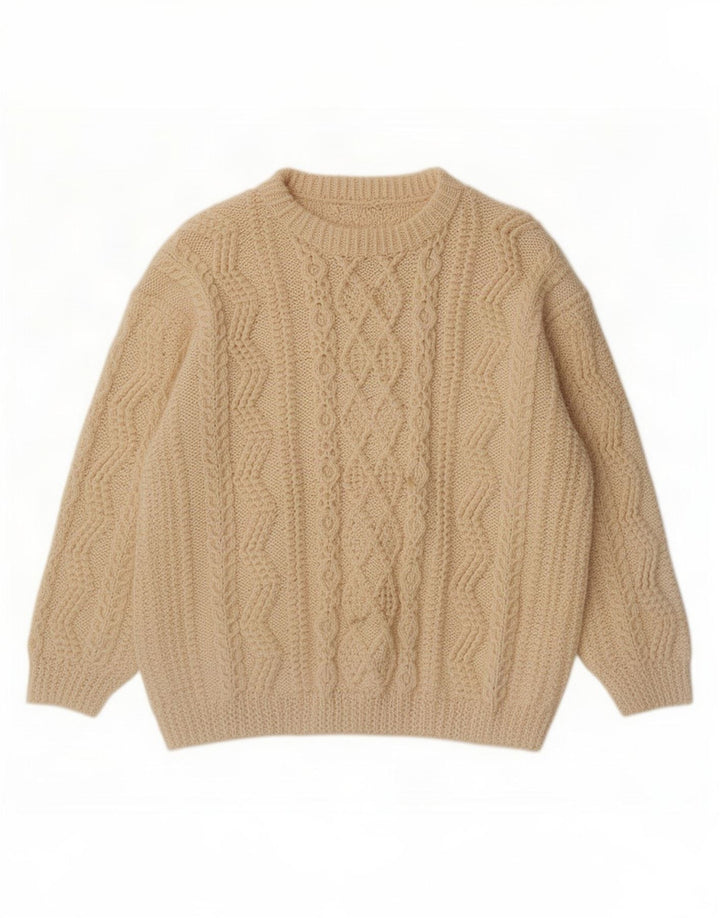 Винтажный мужской свитер с круглым вырезом 2XL Off White