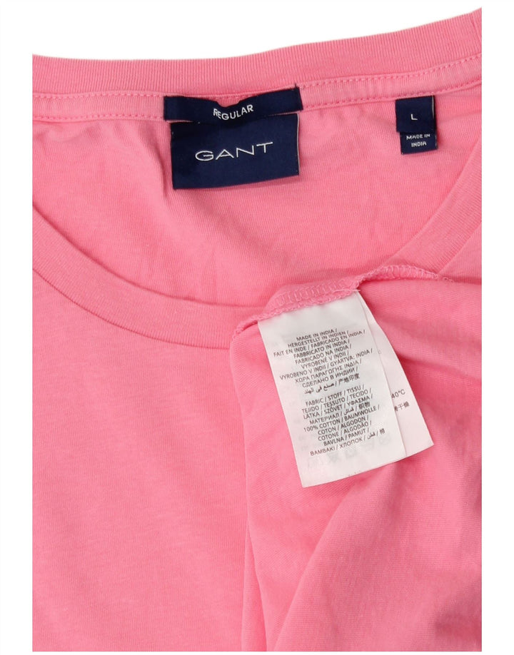 Gant Мужская футболка обычного размера из хлопка большого размера розового цвета