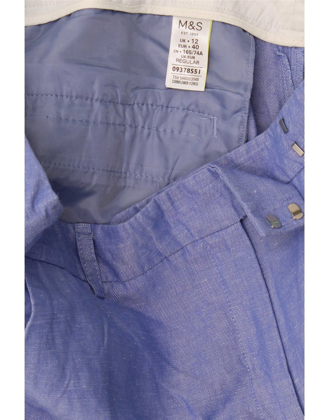 Женские укороченные брюки стандартного размера Marks & Spencer UK 12 Medium W32 L26 Синие