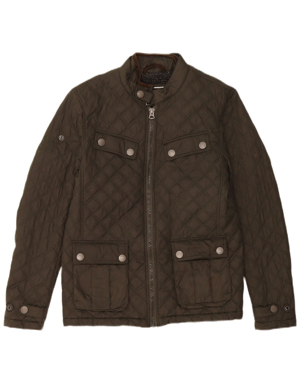Мужская стеганая куртка Superdry UK 38, средний хаки, полиэстер