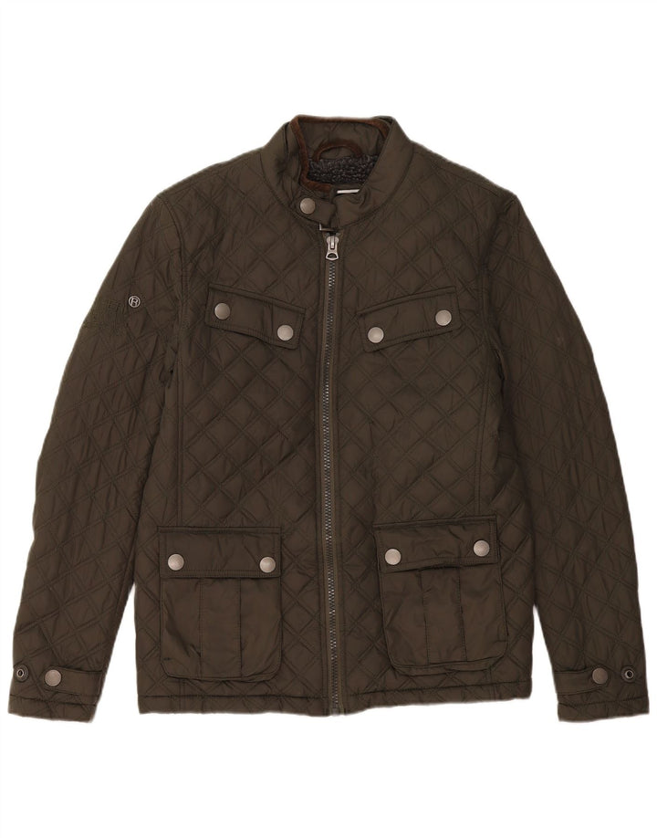 Мужская стеганая куртка Superdry UK 38, средний хаки, полиэстер
