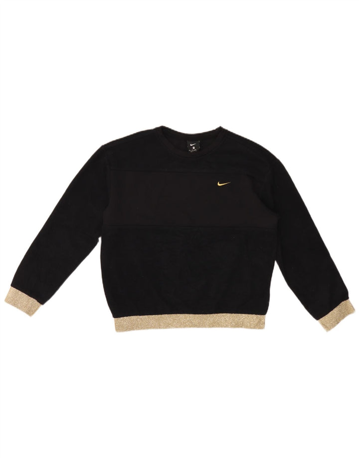 Женский свитер оверсайз Nike UK 6 XS, черный полиэстер с цветными блоками