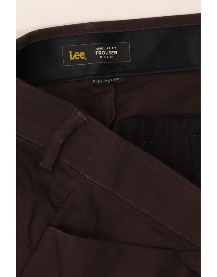 LEE Womens Mid Rise Regular Fit Casual Trousers W36 L32 Brown Vintage Lee and Second-Hand Lee from Messina Hembry 