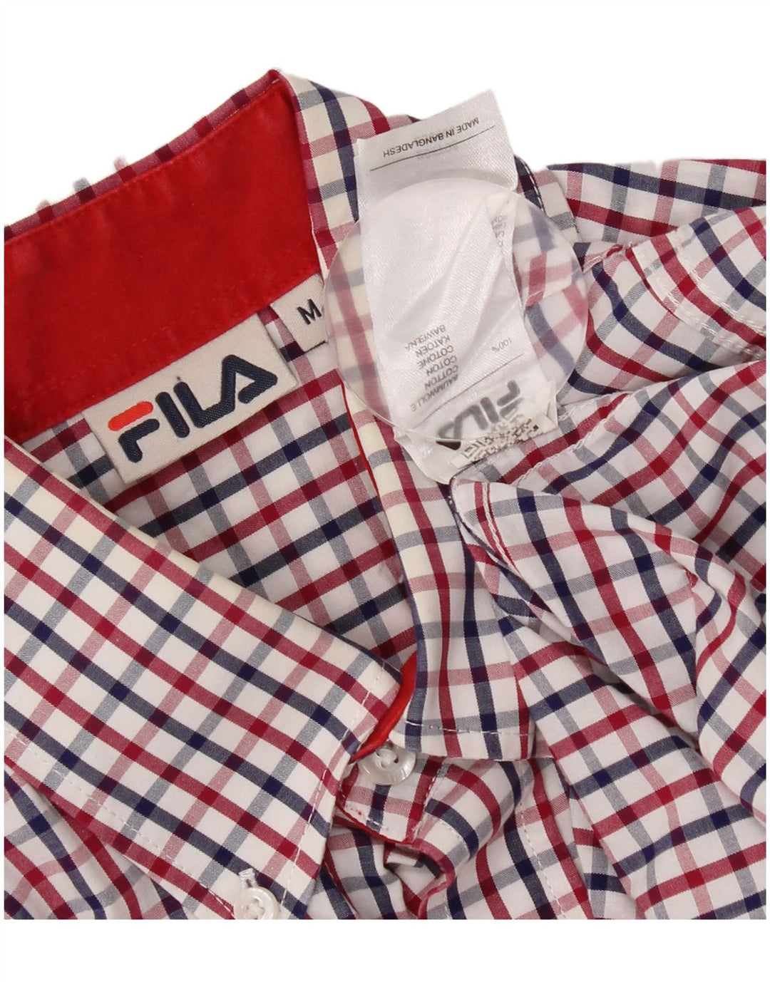 Мужская рубашка Fila, средний размер, разноцветная клетка, хлопок