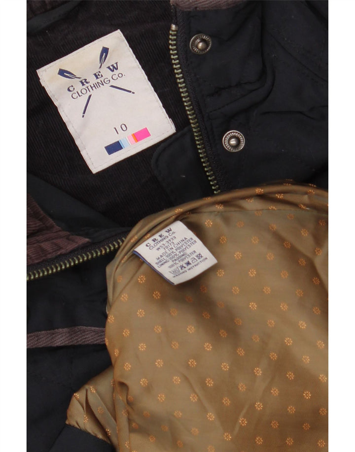 CREW CLOTHING Женская стеганая куртка оверсайз UK 10, маленький темно-синий цвет