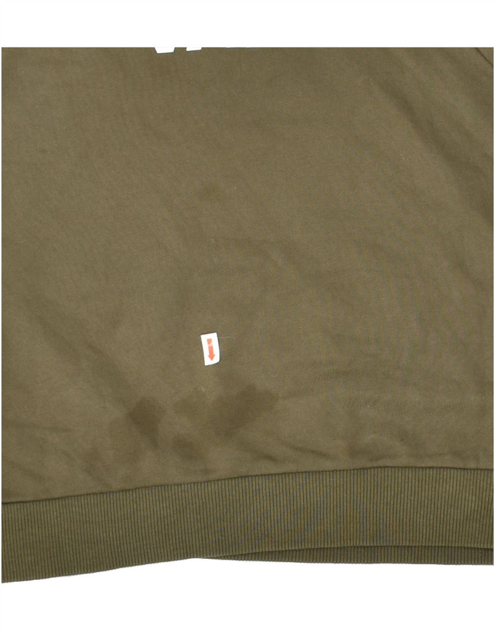 VANS Womens Graphic Hoodie Jumper UK 6 XS Khaki Cotton | Vintage Vans | Thrift | Second-Hand Vans | Used Clothing | Messina Hembry 