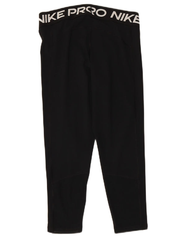 Женские леггинсы с рисунком NIKE Dri Fit UK 14, большие размеры, черный полиэстер