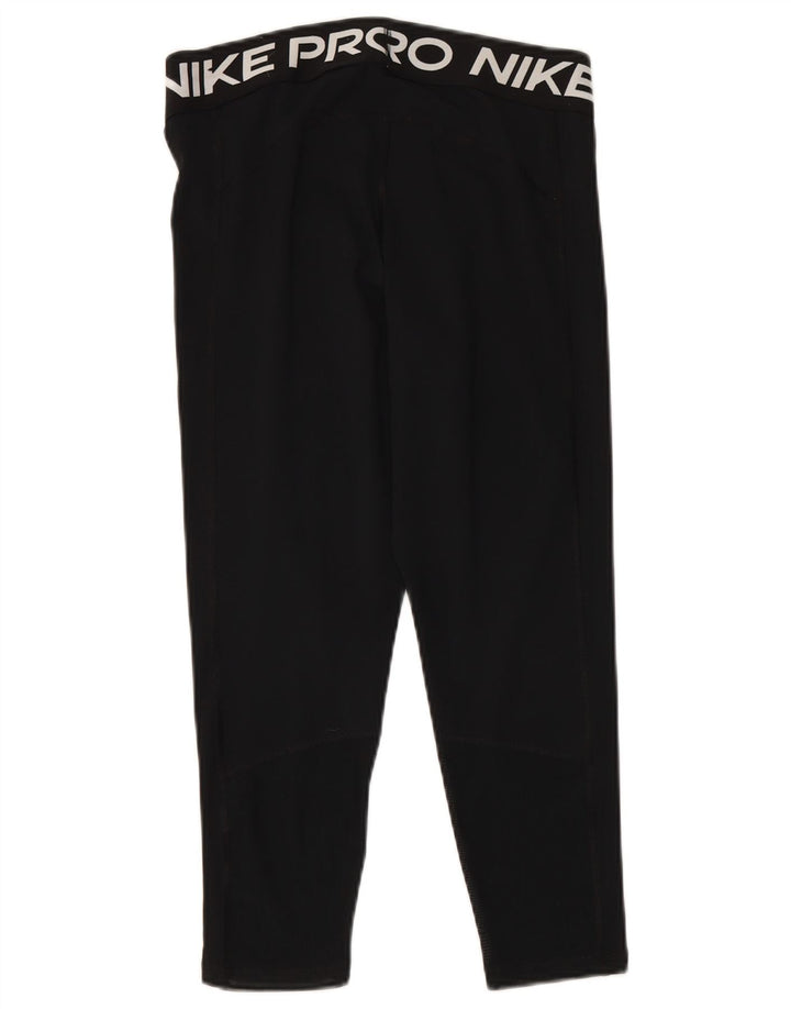 Женские леггинсы с рисунком NIKE Dri Fit UK 14, большие размеры, черный полиэстер