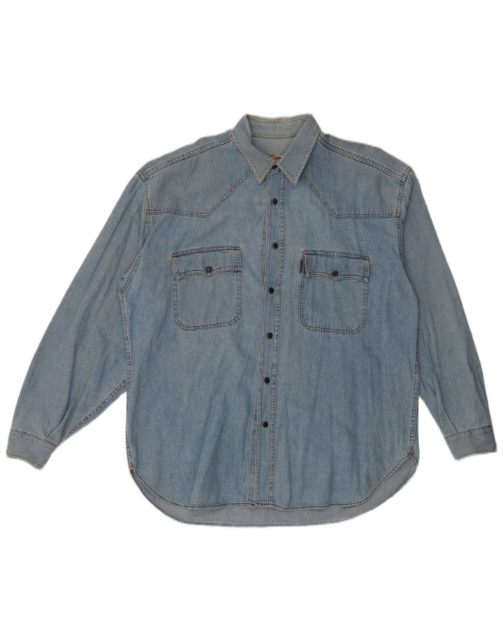 Мужская джинсовая рубашка Casucci 2XL, синяя, хлопок
