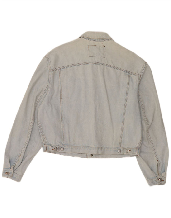 Женская укороченная джинсовая куртка оверсайз RIFLE UK 10, маленькая синяя, хлопок