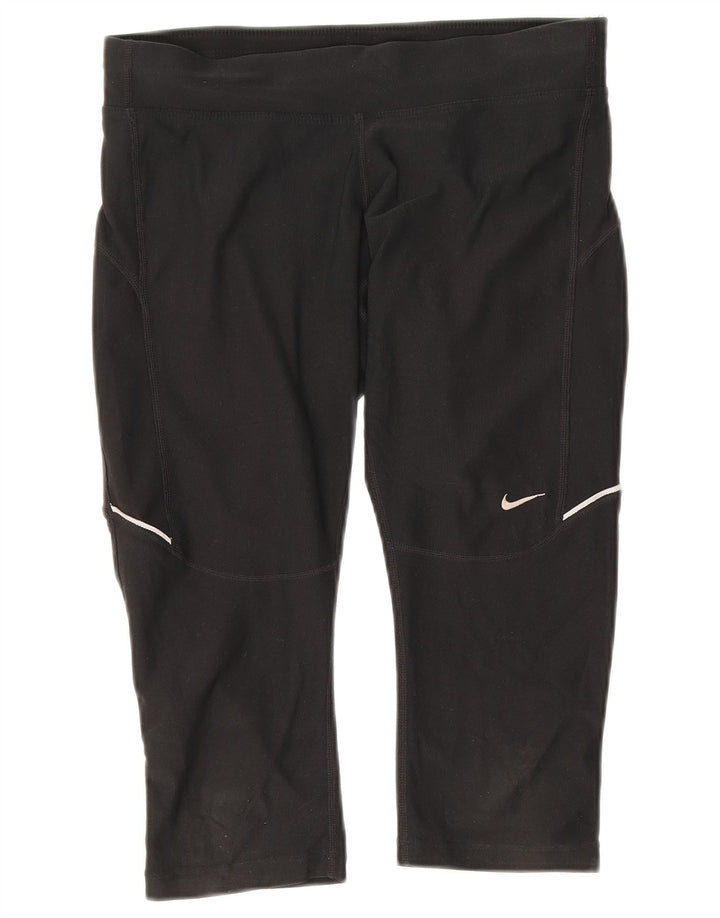 Женские леггинсы-капри Nike Dri Fit UK 10, маленькие черные из полиэстера