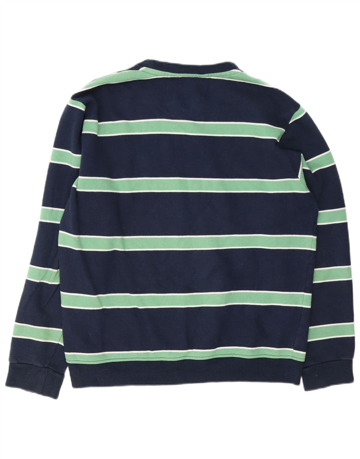 Crew Clothing Мужской свитер-джемпер среднего размера из хлопка темно-синего цвета в полоску