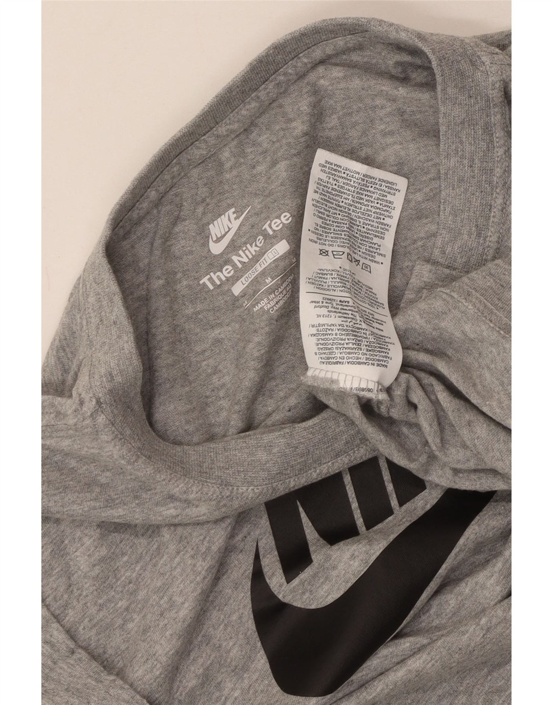 Женская укороченная футболка свободного кроя с рисунком NIKE UK 14, средний серый цвет в крапинку