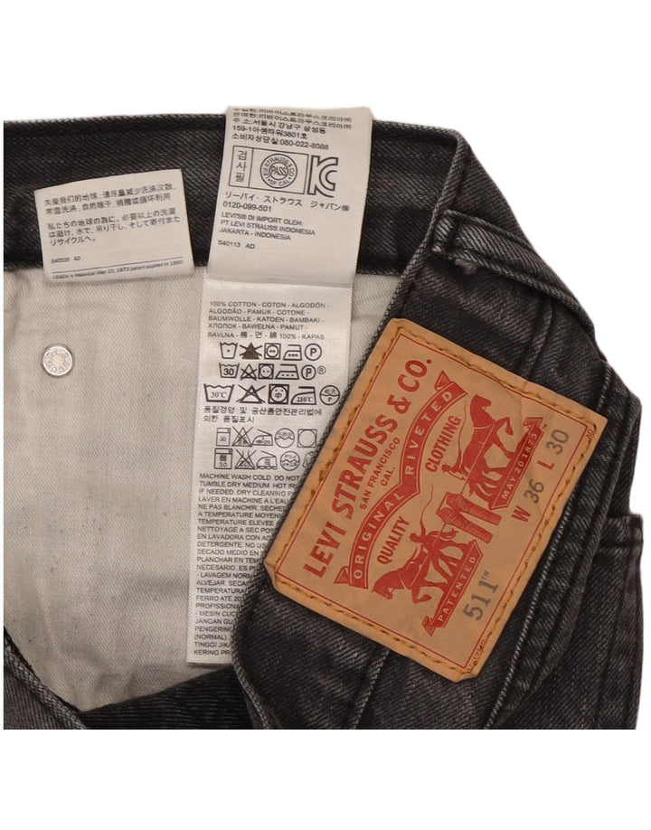 Мужские джинсы Levi's 511 Slim W36 L28 Серые хлопковые