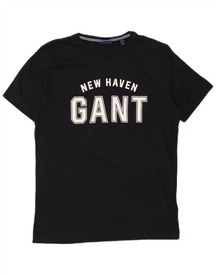 Мужская футболка Gant New Haven с графическим рисунком, средний черный хлопковый топ