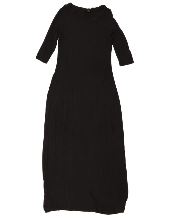 Женское платье макси с рукавом 3/4 MOSSIMO UK 10, маленькое черное вискоза