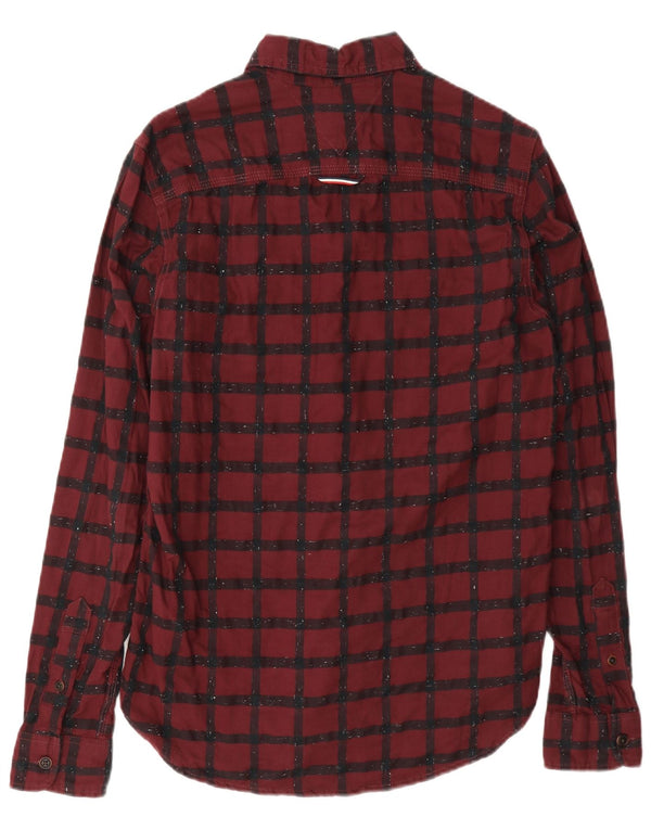 Мужская фланелевая рубашка Tommy Hilfiger XS в бордовую клетку