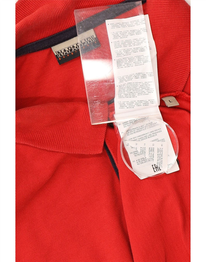 NAPAPIJRI Mens Polo Shirt Large Red Cotton Vintage Napapijri and Second-Hand Napapijri from Messina Hembry 