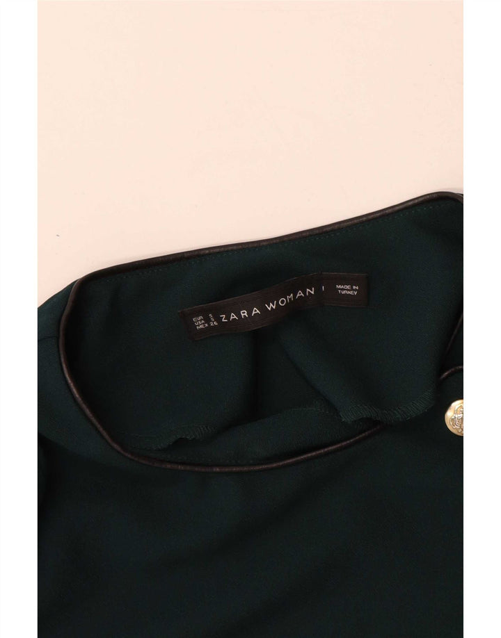 Женское платье-футляр Zara с длинным рукавом UK 10, маленькое зеленое полиэстер